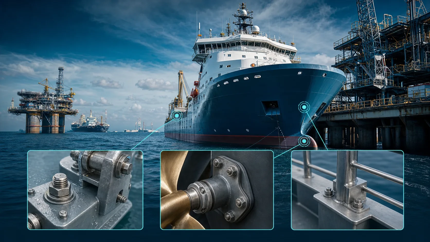 Marine shipbuilding and offshore fastener applications