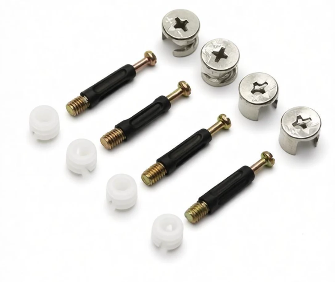 Minifix 3-in-1 Furniture Connector (OEM / Furniture connector system) - Furniture hardware grade / OEM - Zinc alloy cam / carbon steel connecting bolt / PA plastic sleeve - product geometry and dimensional form; alternate product view