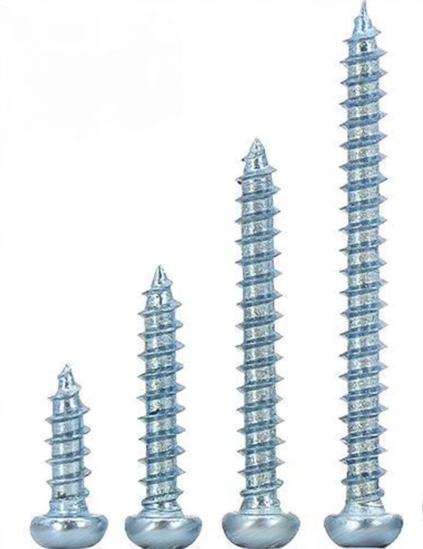 Pan Head Self Tapping Screws (DIN 7981 / ISO 7049) - Case Hardened - C1022 Case Hardened Steel - rounded pan head with recessed drive; alternate product view