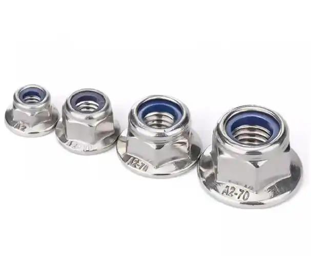 Stainless Nylon Insert Lock Nuts (DIN 985 / DIN 982) - A2-70 / A4-80 - SS304 / SS316 with Nylon Insert - hex nut body with visible nylon locking insert; alternate product view