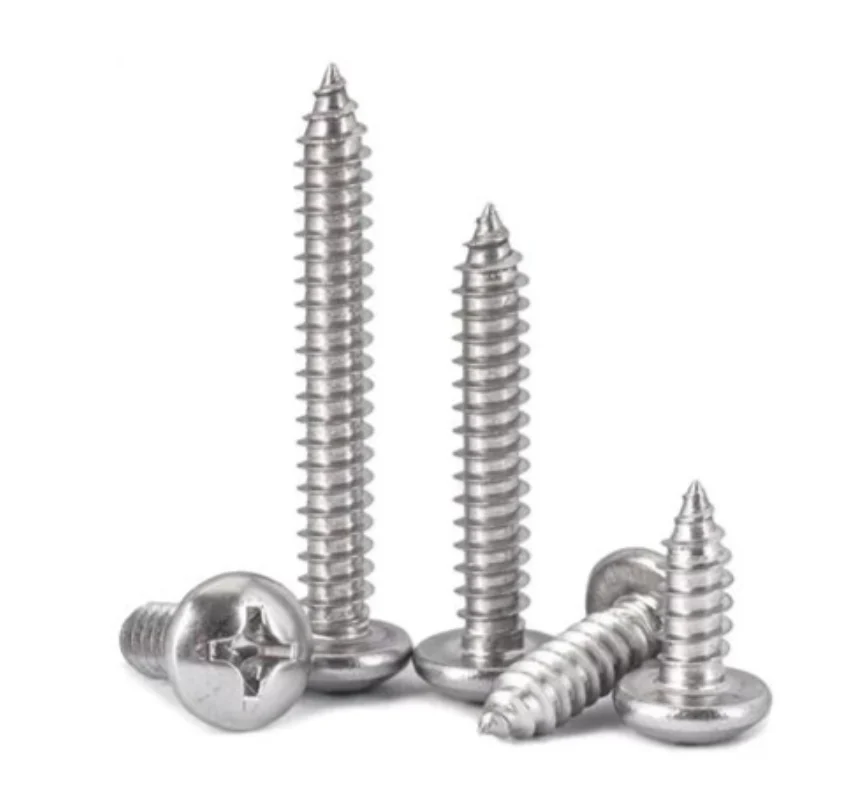 Stainless Pan Head Self Tapping Screws (DIN 7981 / ISO 7049) - A2-70 / A4-70 - SS304 / SS316 - rounded pan head with recessed drive; alternate product view