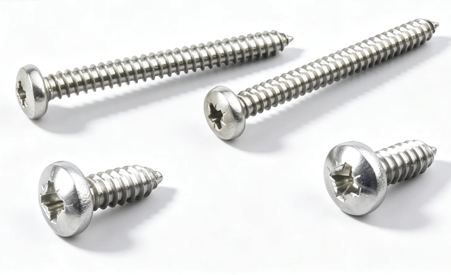 Stainless Pan Head Self Tapping Screws (DIN 7981 / ISO 7049) - A2-70 / A4-70 - SS304 / SS316 - rounded pan head with recessed drive; primary product view
