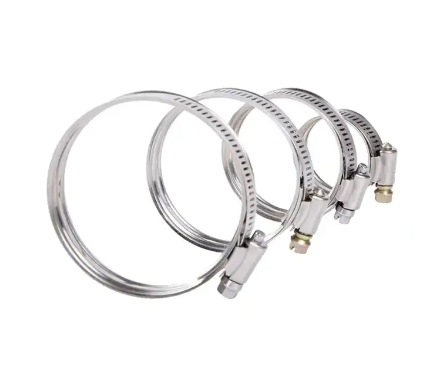 Stainless Worm Drive Hose Clamps (DIN 3017 / SAE J1508) - SS304 / SS316 - formed clamp body and fastening mechanism; alternate product view