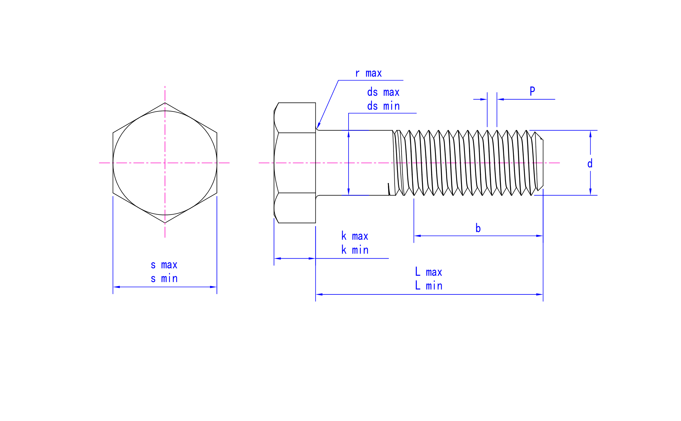 ASME B18.2.6 technical drawing