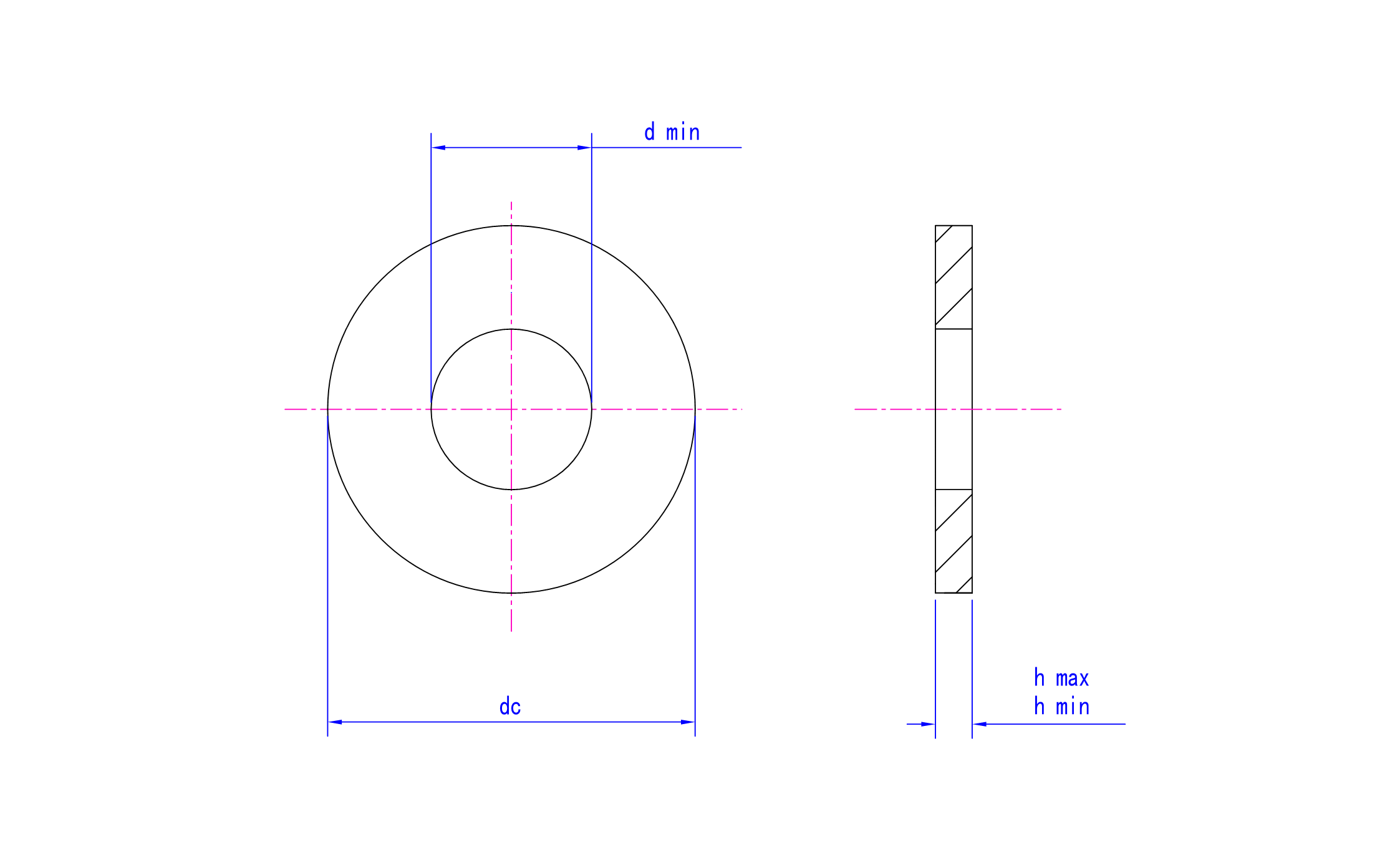 ASTM F436 technical drawing
