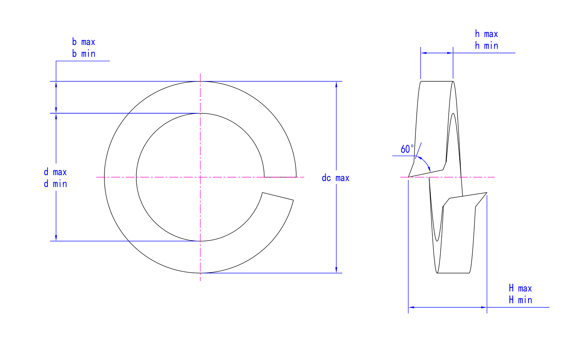 DIN 127 A technical drawing