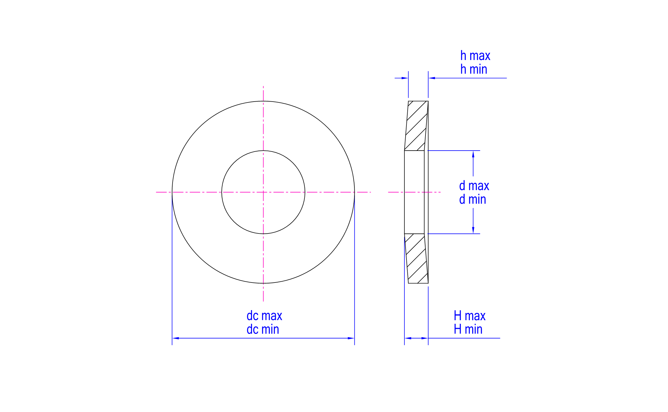 DIN 2093 A technical drawing