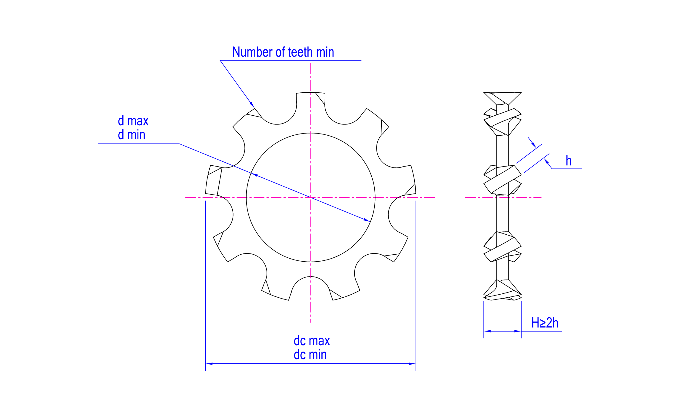 DIN 6797 A technical drawing
