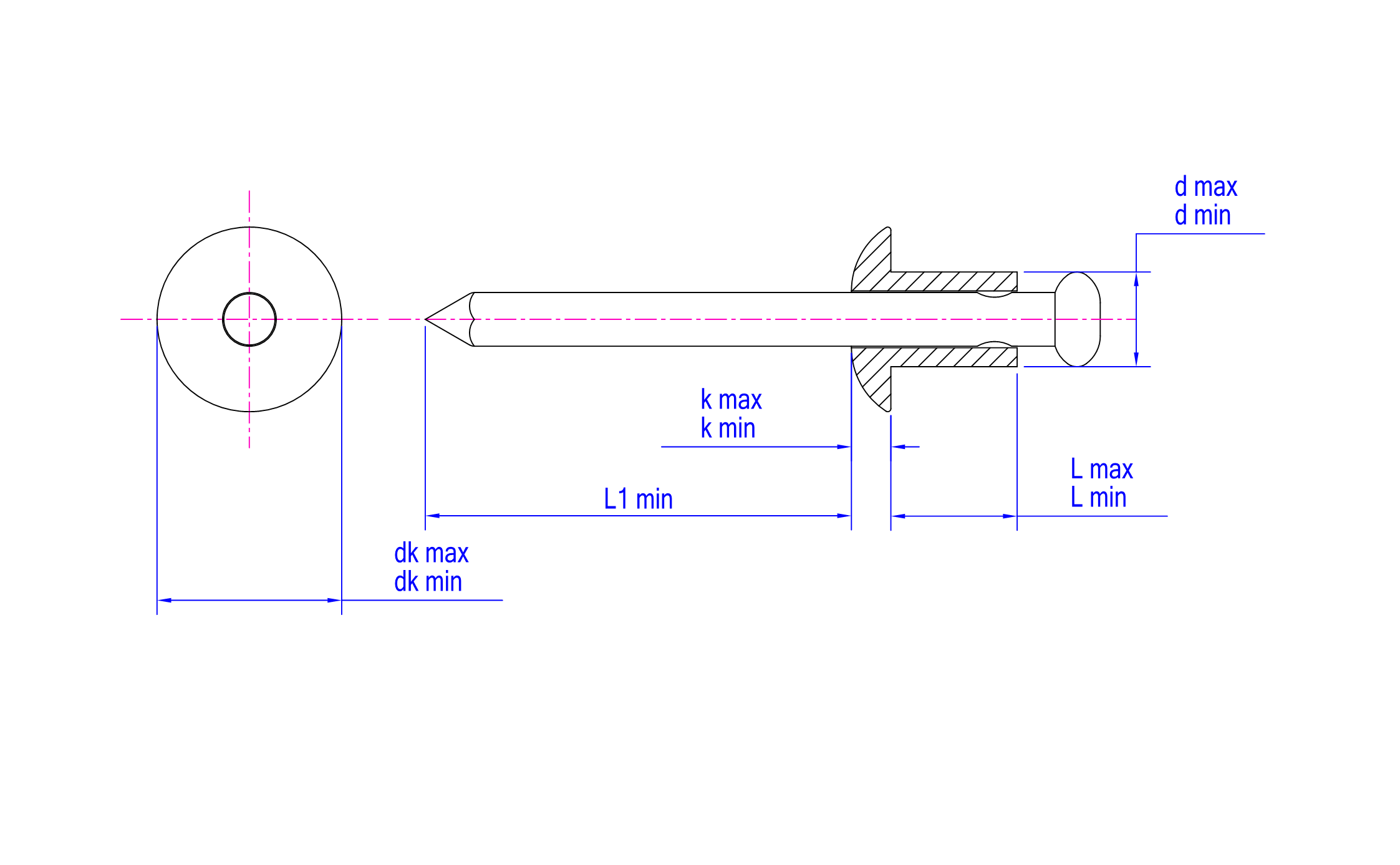 DIN 7337 A technical drawing