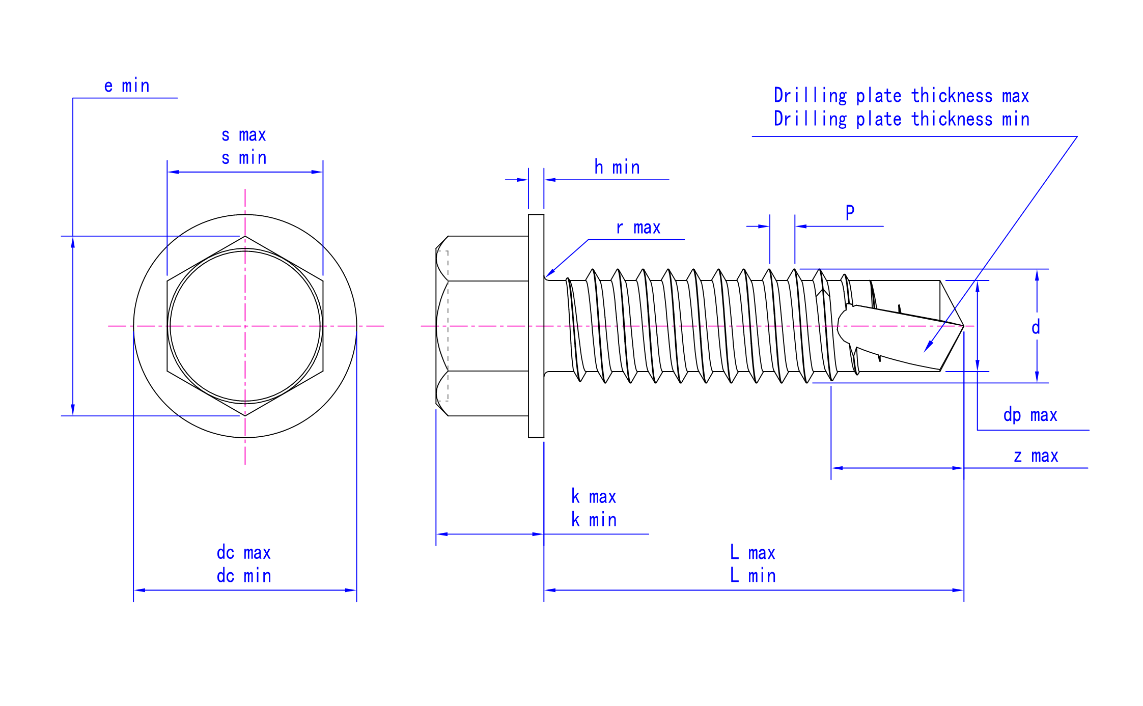 DIN 7504K technical drawing