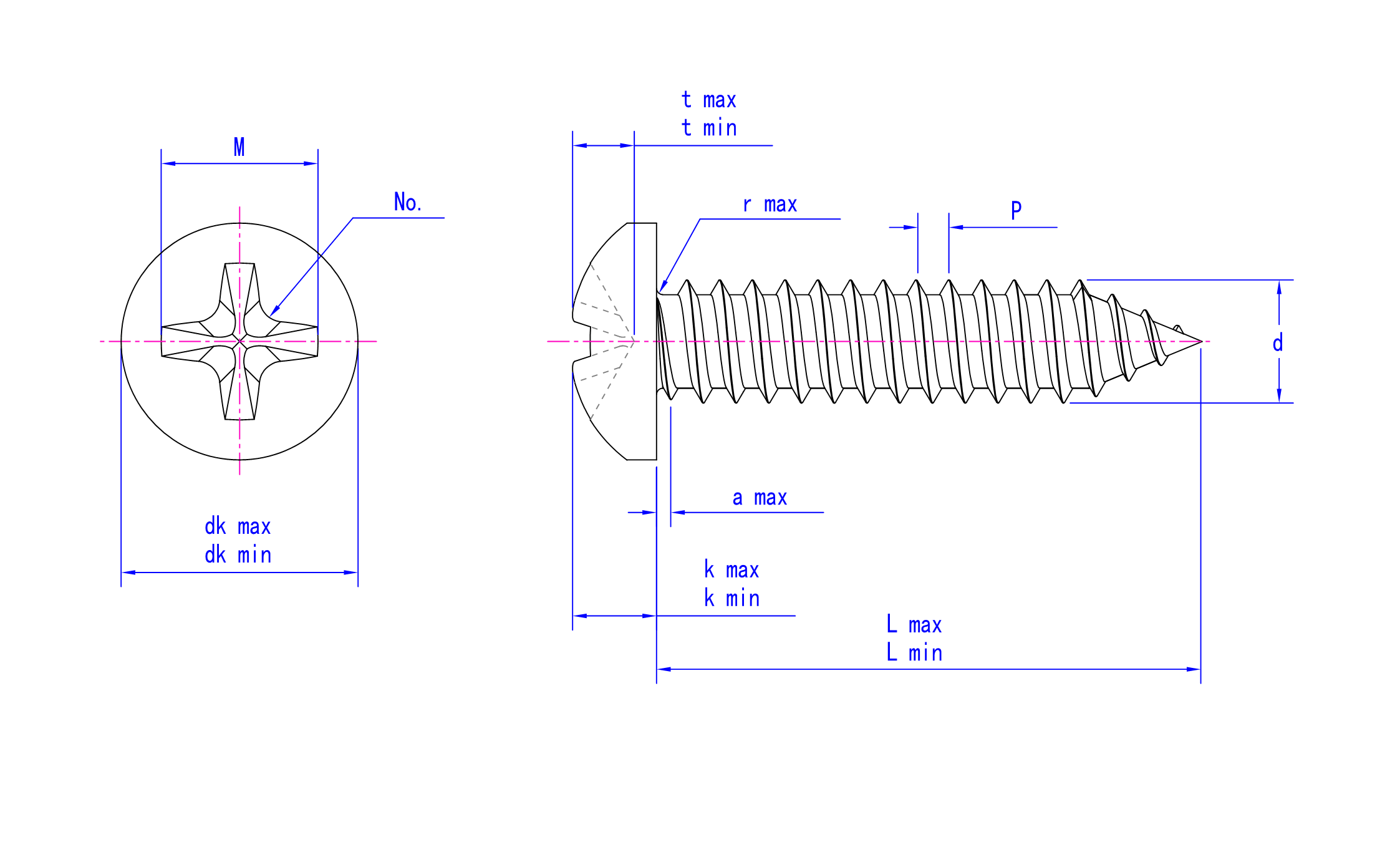 DIN 7981 technical drawing