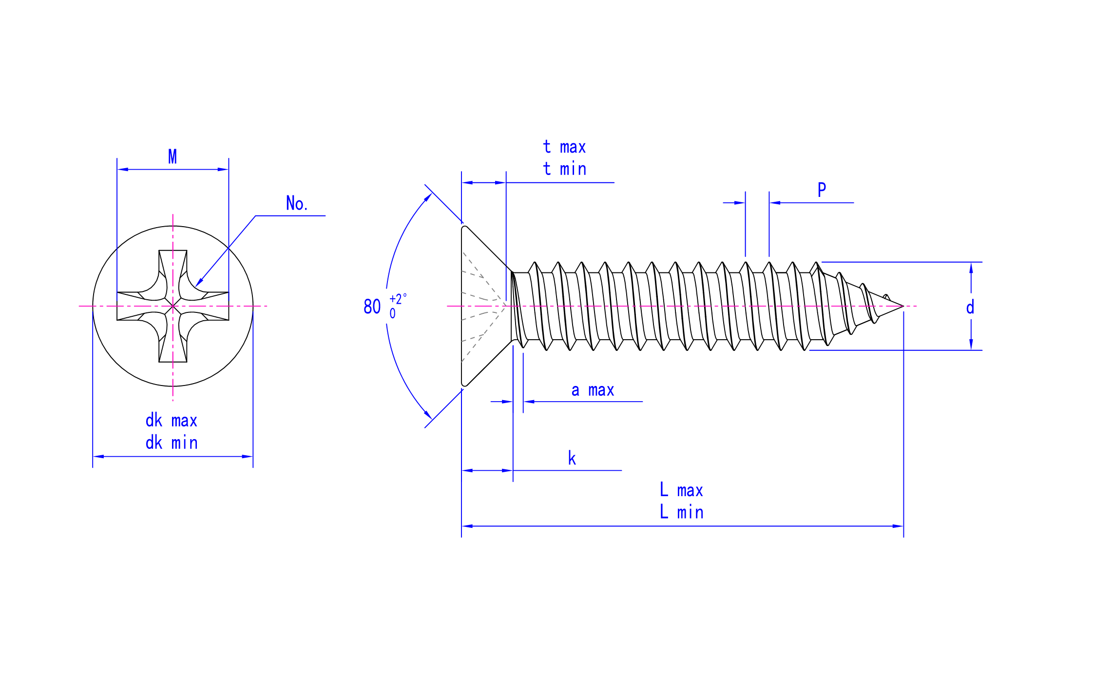 DIN 7982 technical drawing