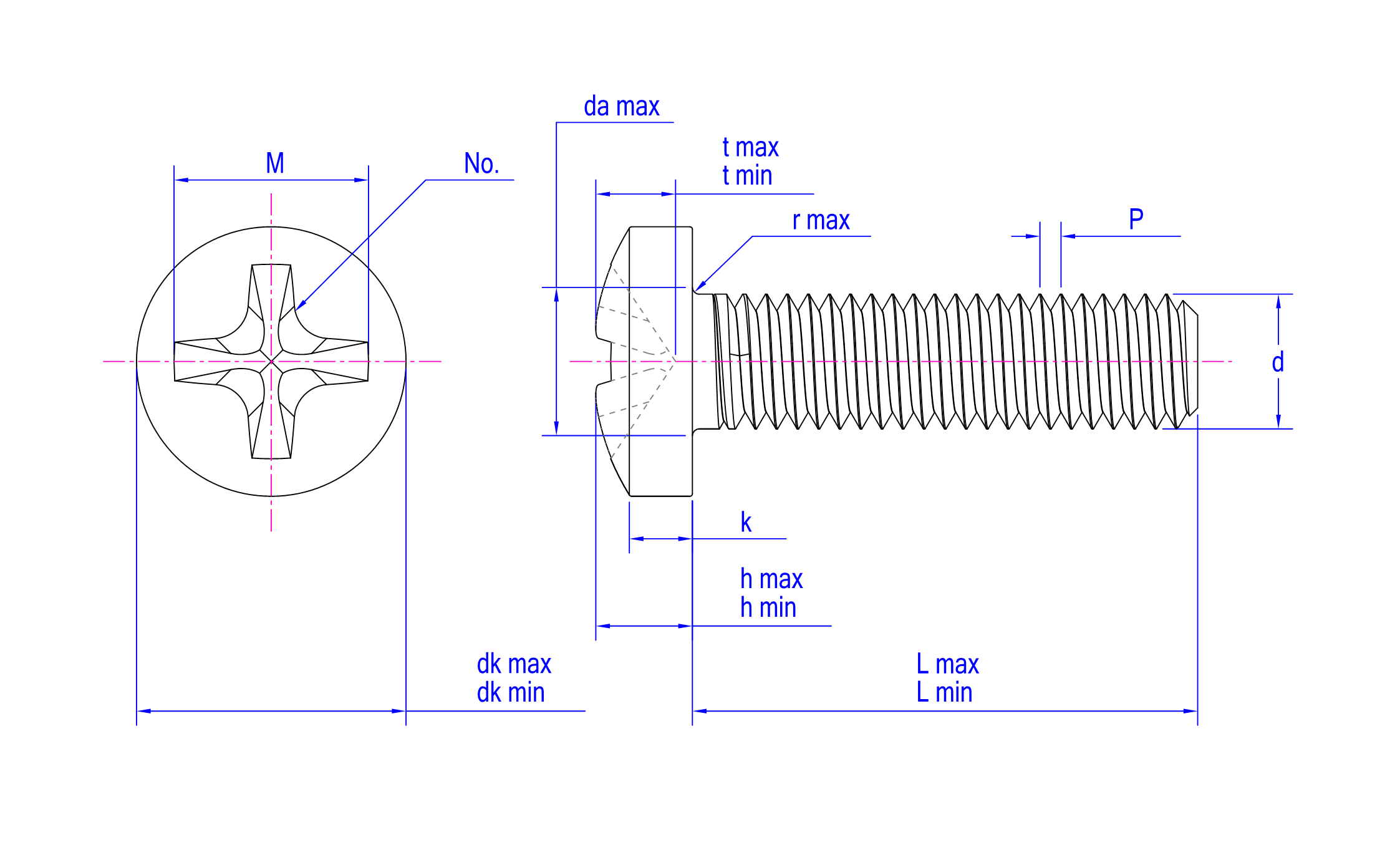 DIN 7985 technical drawing
