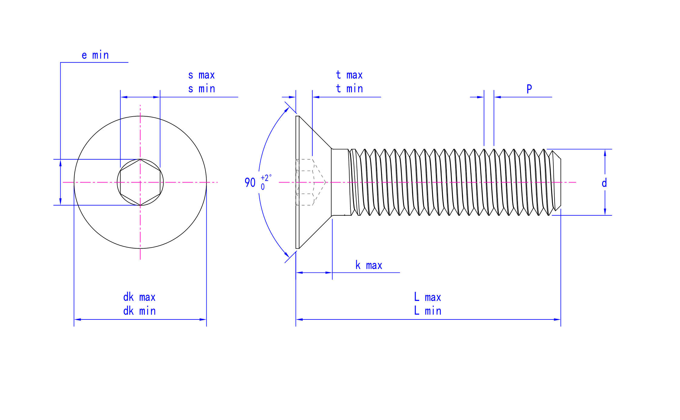 DIN 7991 technical drawing