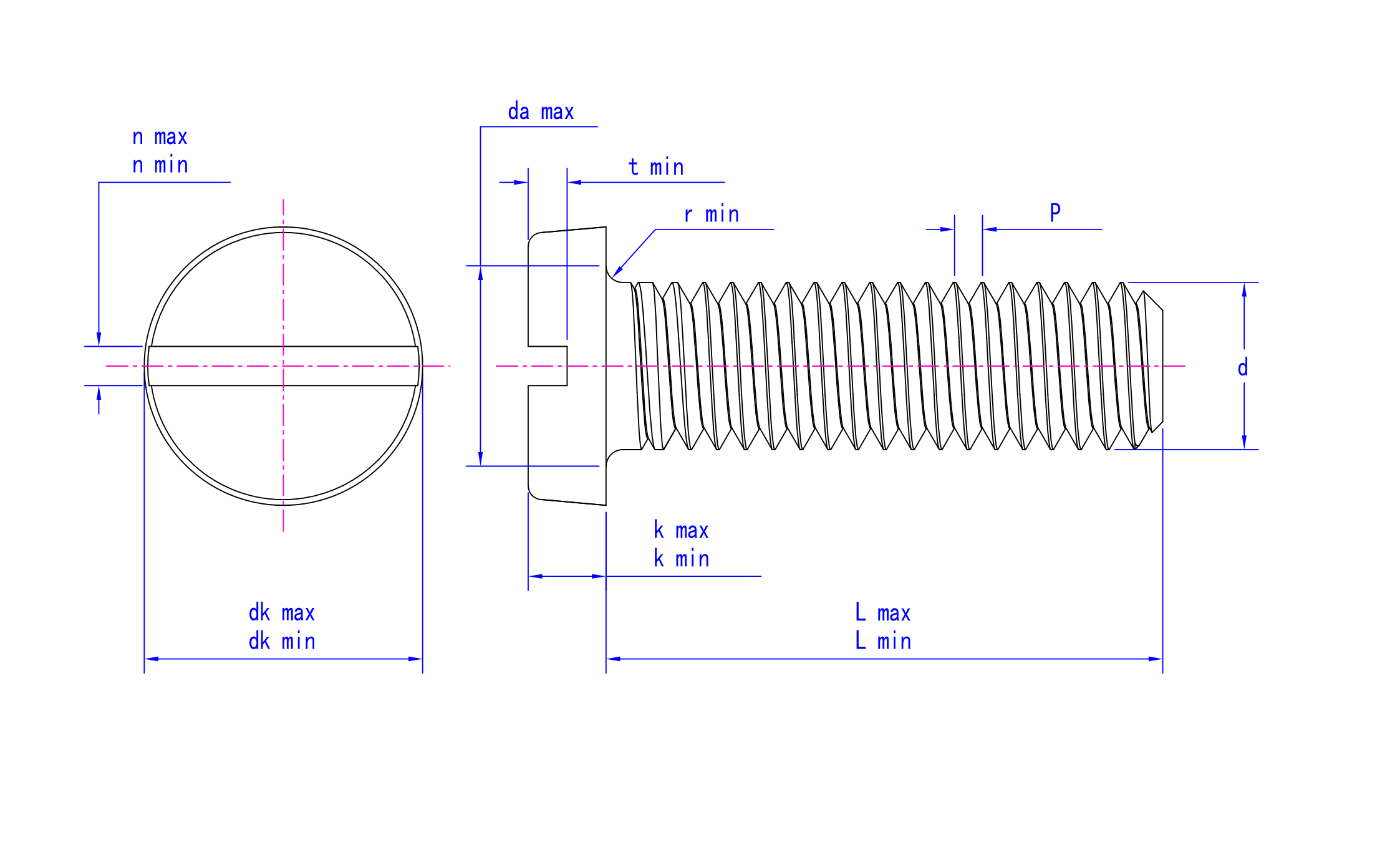 DIN 84 technical drawing