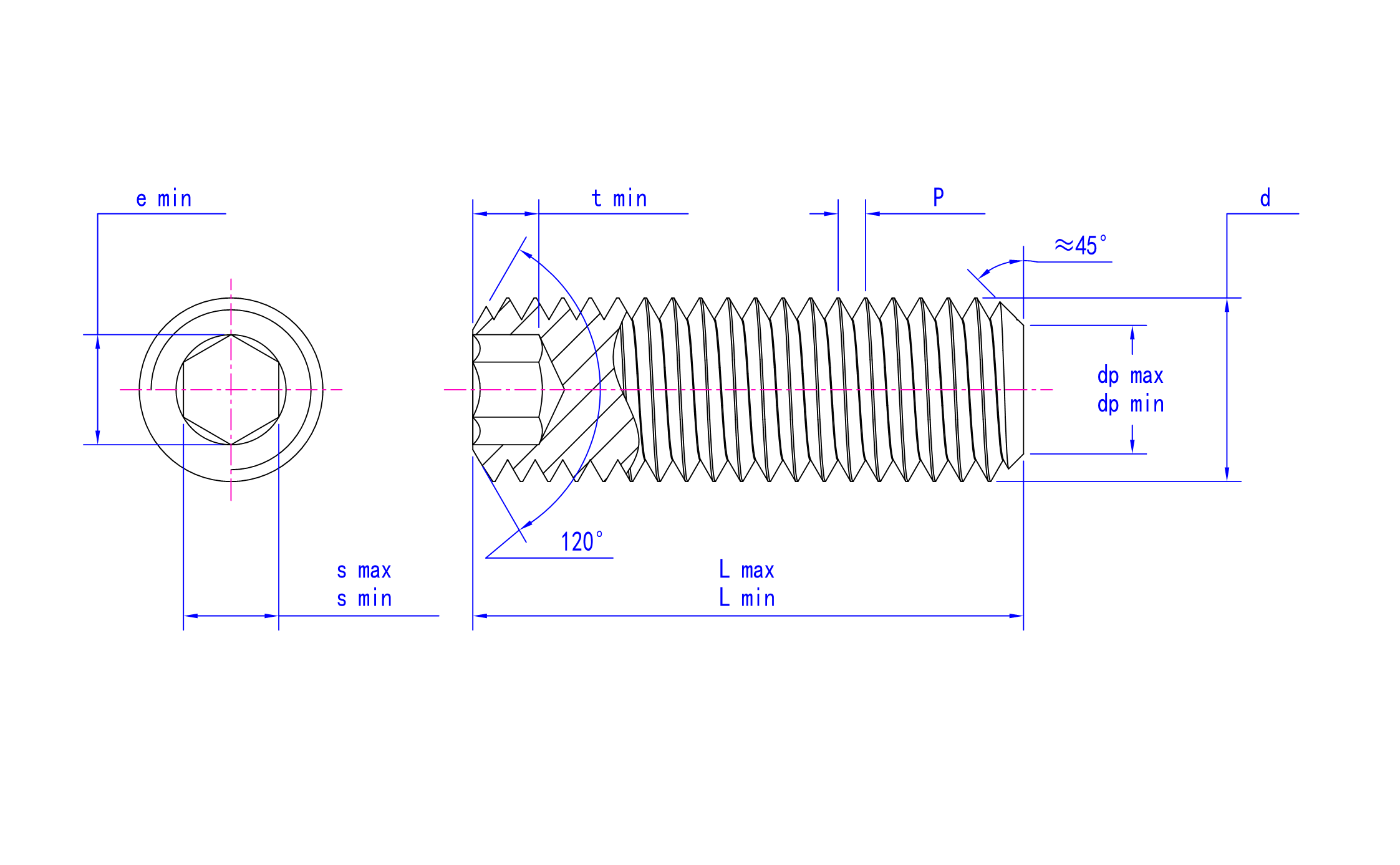 DIN 913 technical drawing