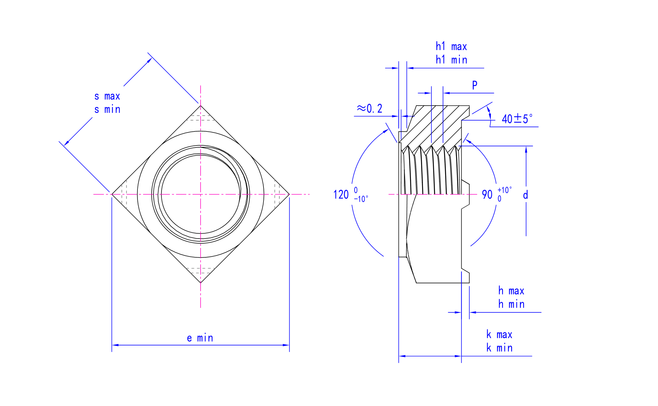DIN 928 technical drawing
