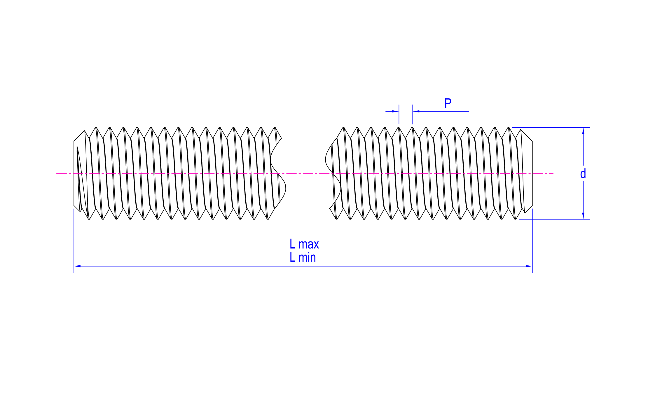 DIN 975 technical drawing