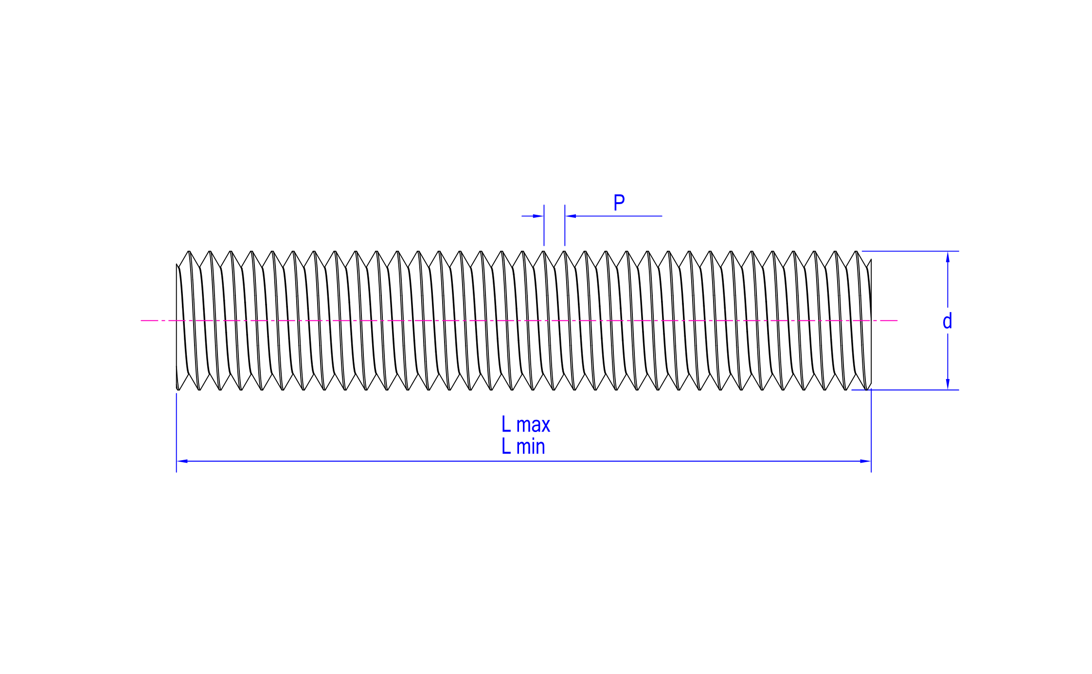 DIN 976 A technical drawing